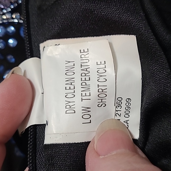 Morilee Madeline Gardner Beautiful Dress Black blue stones, Size 00 - Picture 8 of 12